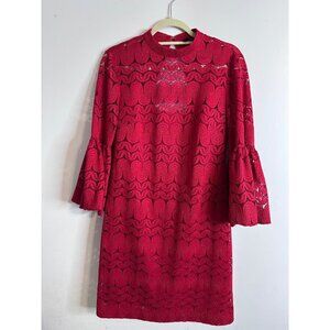 Trina Turk TT189022 Lace Dress Size 6 Bell Sleeve Party Cocktail